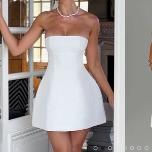 Ivory Tea Cup Hem Dress | Graduation | Mini Dress | Babyboo Fashion | L-XL | New